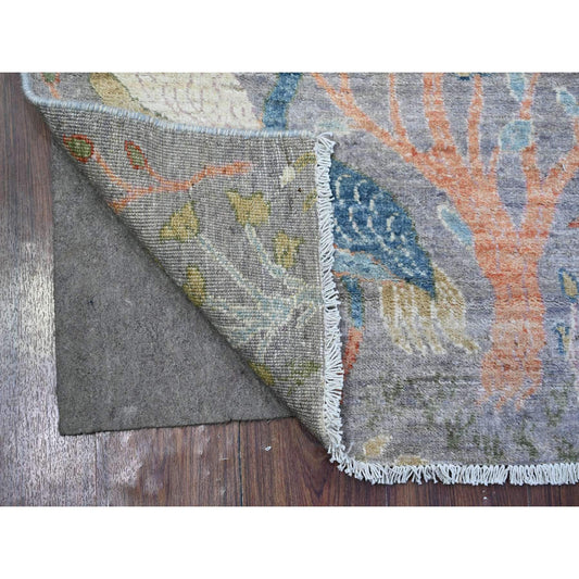 Oushak And Peshawar Wool Hand Knotted Rug Grey No Border 2.6X10.1 -O074911