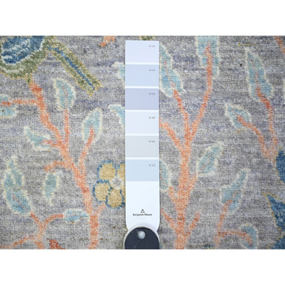 Oushak And Peshawar Wool Hand Knotted Rug Grey No Border 2.6X10.1 -O074911