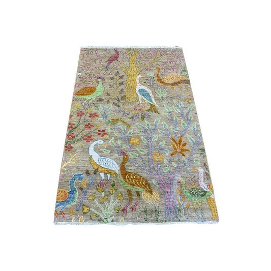 Oushak And Peshawar Wool Hand Knotted Rug Grey No Border 3.1X5.1 -O074912