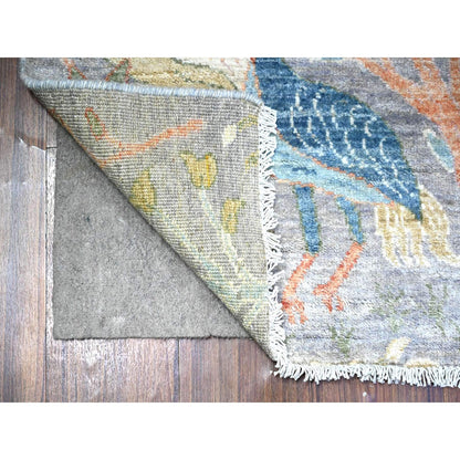 Oushak And Peshawar Wool Hand Knotted Rug Grey No Border 2.6X10.1 -O074913