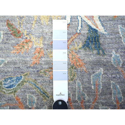 Oushak And Peshawar Wool Hand Knotted Rug Grey No Border 2.6X10.1 -O074913