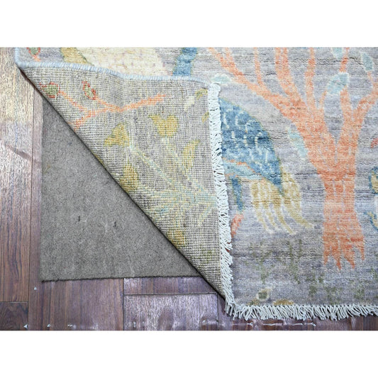 Oushak And Peshawar Wool Hand Knotted Rug Grey No Border 2.5X8.3 -O074915