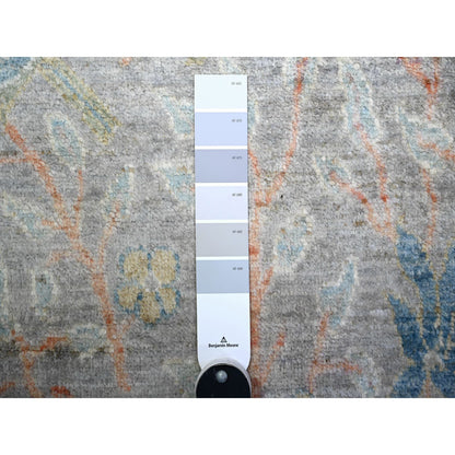 Oushak And Peshawar Wool Hand Knotted Rug Grey No Border 2.5X8.3 -O074915