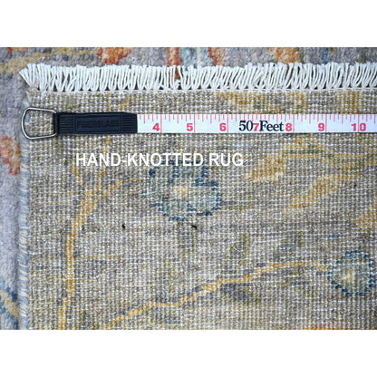 Oushak And Peshawar Wool Hand Knotted Rug Grey No Border 2.5X8.3 -O074915