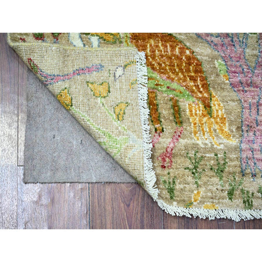 Oushak And Peshawar Wool Hand Knotted Rug Grey No Border 2.7X6.1 -O074916