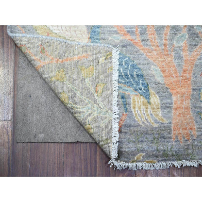 Oushak And Peshawar Wool Hand Knotted Rug Grey No Border 2.7X8.3 -O074917