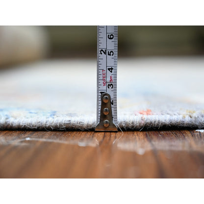 Oushak And Peshawar Wool Hand Knotted Rug Grey No Border 4.1X11.10 -O074920