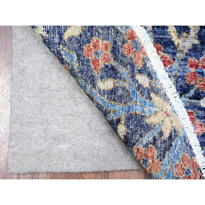 Oushak And Peshawar Wool Hand Knotted Rug Blue No Border 6.1X6.1 -O074923