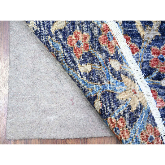Oushak And Peshawar Wool Hand Knotted Rug Blue No Border 6.1X6.1 -O074923