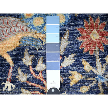 Oushak And Peshawar Wool Hand Knotted Rug Blue No Border 6.1X6.1 -O074923