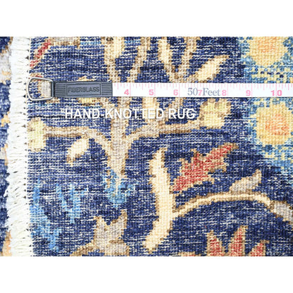 Oushak And Peshawar Wool Hand Knotted Rug Blue No Border 6.1X6.1 -O074923