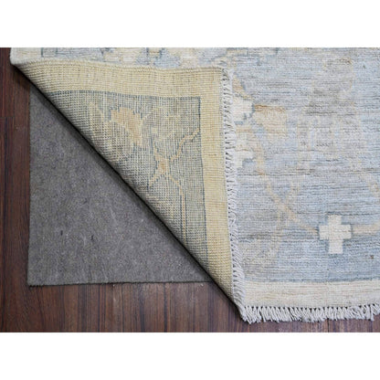 Oushak And Peshawar Wool Hand Knotted Rug Ivory Gray 10.0X15.10 -O074932