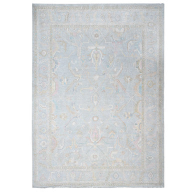 Oushak And Peshawar Wool Hand Knotted Rug Blue Blue 13.0X19.0 -O074945