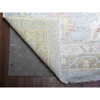 Oushak And Peshawar Wool Hand Knotted Rug Blue Blue 13.0X19.0 -O074945