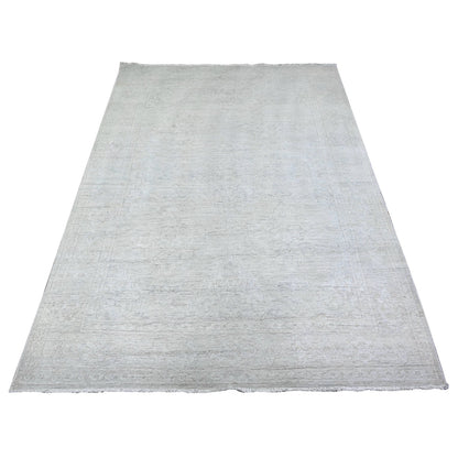 Oushak And Peshawar Wool Hand Knotted Rug Grey Gray 5.0X6.9 -O074949