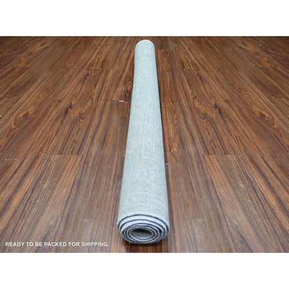Oushak And Peshawar Wool Hand Knotted Rug Grey Gray 5.0X6.9 -O074949