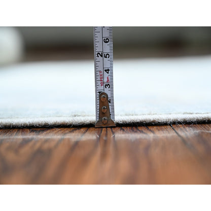 Oushak And Peshawar Wool Hand Knotted Rug Grey Anti-Flash White 4.0X12.2 -O074953