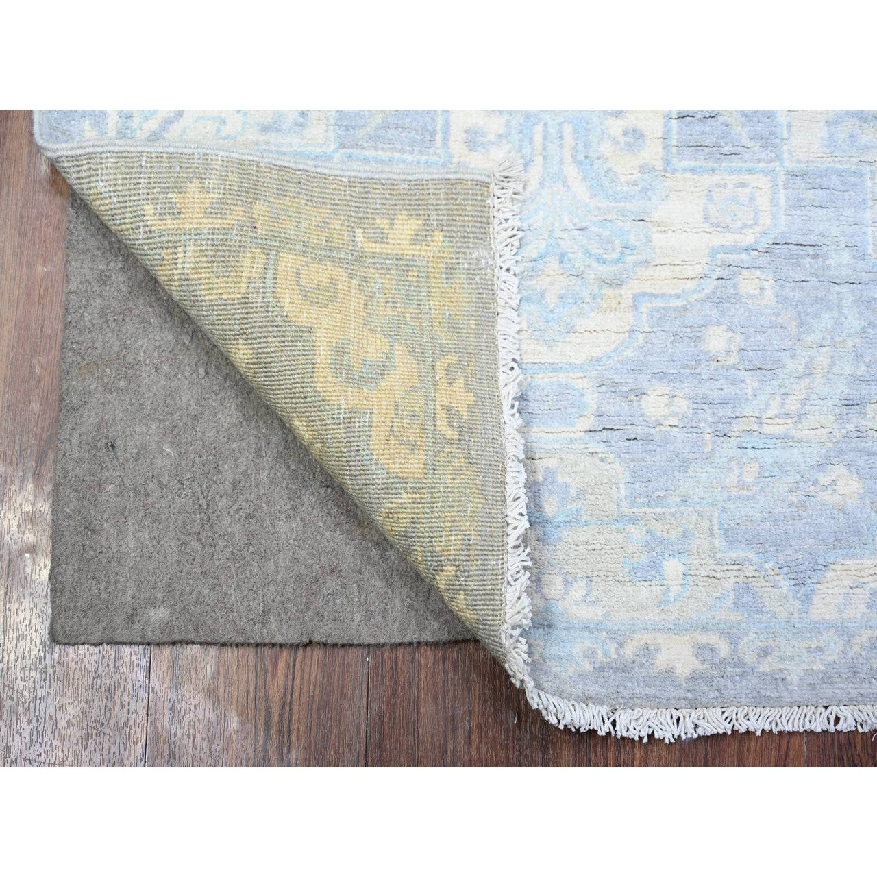Oushak And Peshawar Wool Hand Knotted Rug Grey Gray 2.6X5.8 -O074955