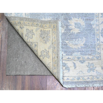 Oushak And Peshawar Wool Hand Knotted Rug Grey Spring Ivory 2.6X14.8 -O074956