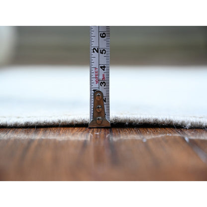 Khotan and Samarkand Wool Hand Knotted Rug Grey Timberwolf Gray 2.10X15.0 -O074958