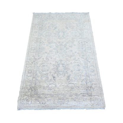 Oushak And Peshawar Wool Hand Knotted Rug Grey Gray 3.0X4.9 -O074962
