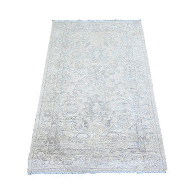 Oushak And Peshawar Wool Hand Knotted Rug Grey Gray 3.0X4.9 -O074962