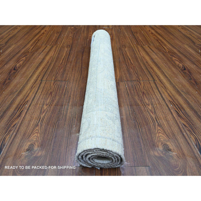 Oushak And Peshawar Wool Hand Knotted Rug Grey Gray 3.0X4.9 -O074962