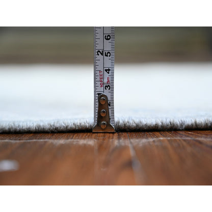 Oushak And Peshawar Wool Hand Knotted Rug Grey White Dove 2.11X9.10 -O074963