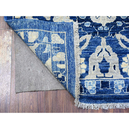 Oushak And Peshawar Wool Hand Knotted Rug Blue Blue 3.0X4.9 -O074965