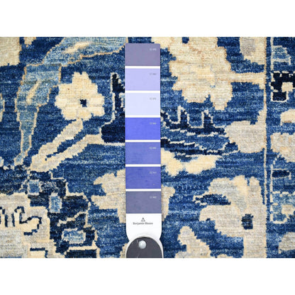 Oushak And Peshawar Wool Hand Knotted Rug Blue Blue 3.0X4.9 -O074965