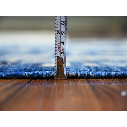 Oushak And Peshawar Wool Hand Knotted Rug Blue Blue 3.0X4.9 -O074965