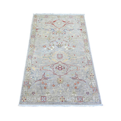 Oushak And Peshawar Wool Hand Knotted Rug Grey Gray 3.1X5.0 -O074969