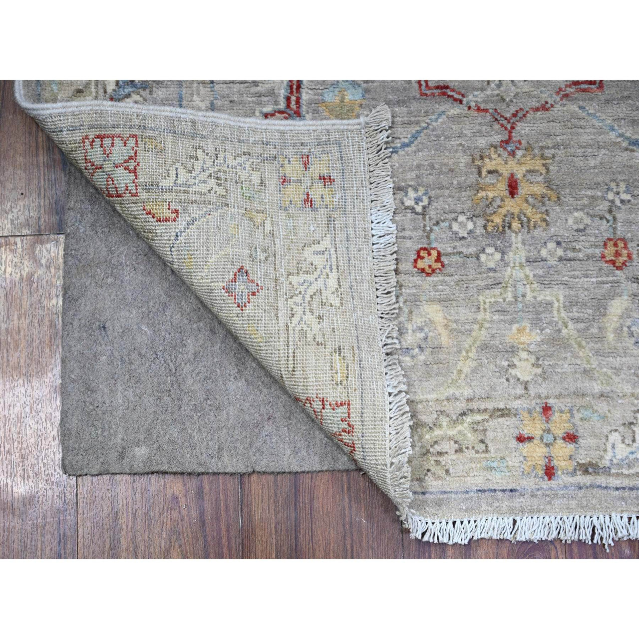 Oushak And Peshawar Wool Hand Knotted Rug Grey Gray 3.1X5.0 -O074969