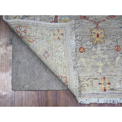 Oushak And Peshawar Wool Hand Knotted Rug Grey Gray 3.1X5.0 -O074969