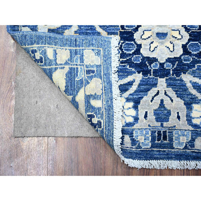 Oushak And Peshawar Wool Hand Knotted Rug Blue Blue 3.0X4.9 -O074970