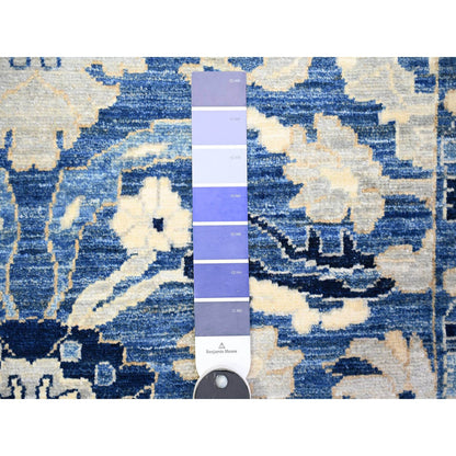 Oushak And Peshawar Wool Hand Knotted Rug Blue Blue 3.0X4.9 -O074970