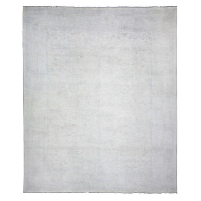 Oushak And Peshawar Wool Hand Knotted Rug Ivory Feather White 11.11X14.3 -O074971