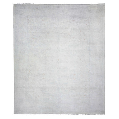 Oushak And Peshawar Wool Hand Knotted Rug Ivory Feather White 11.11X14.3 -O074971