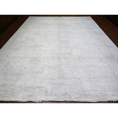 Oushak And Peshawar Wool Hand Knotted Rug Ivory Feather White 11.11X14.3 -O074971