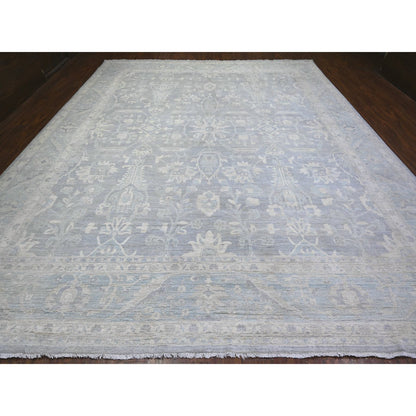 Oushak And Peshawar Wool Hand Knotted Rug Grey Chrome Gray 11.9X14.4 -O074972