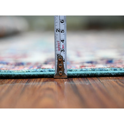 Kazak Wool Hand Knotted Rug Green Ivory 5.11X8.9 -O074978