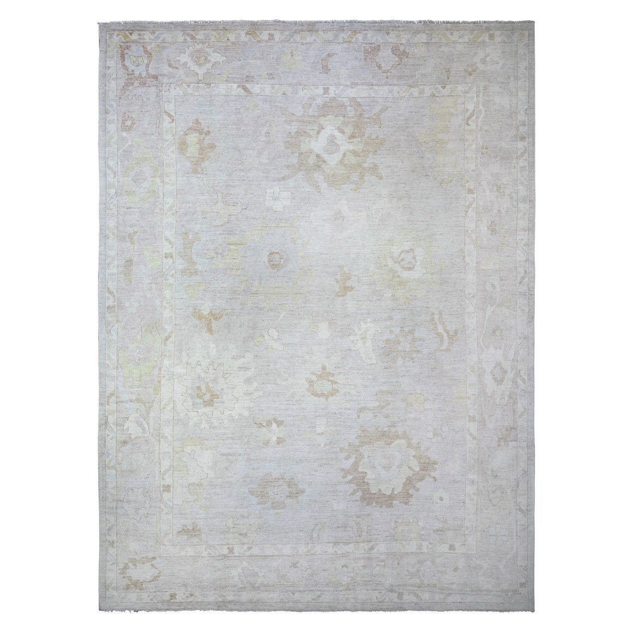Gray 11'8" x 15'6" Oushak And Peshawar Hand knotted Wool Rug - Sku: O074997