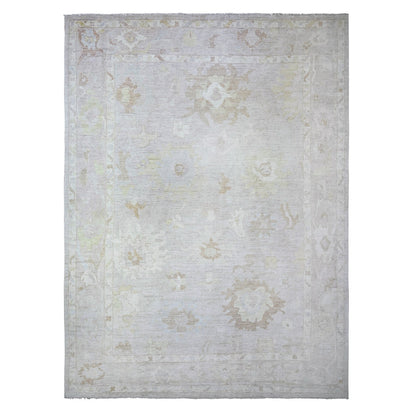 Oushak And Peshawar Wool Hand Knotted Rug Grey Gray 11.8X15.6 -O074997