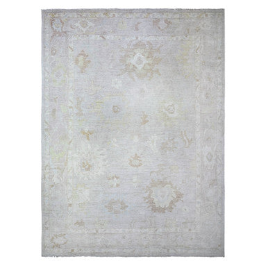 Oushak And Peshawar Wool Hand Knotted Rug Grey Gray 11.8X15.6 -O074997