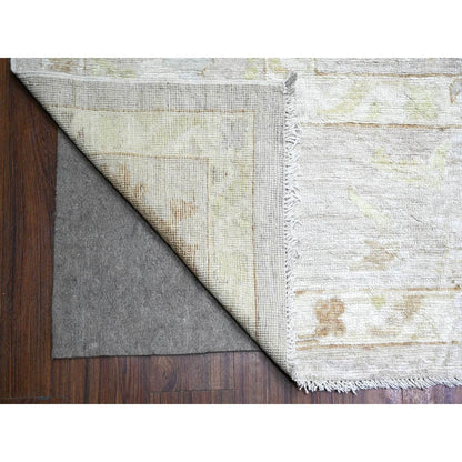 Oushak And Peshawar Wool Hand Knotted Rug Grey Gray 11.8X15.6 -O074997