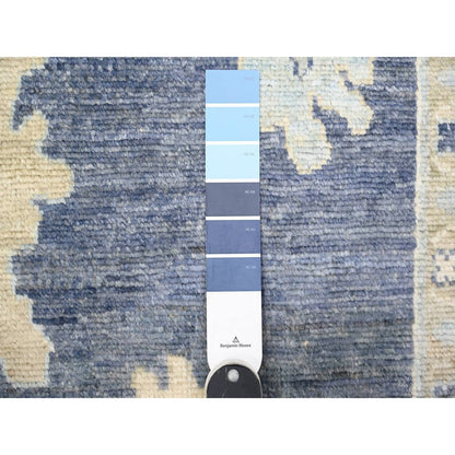 Oushak And Peshawar Wool Hand Knotted Rug Blue 12.1x15.7 -O074999