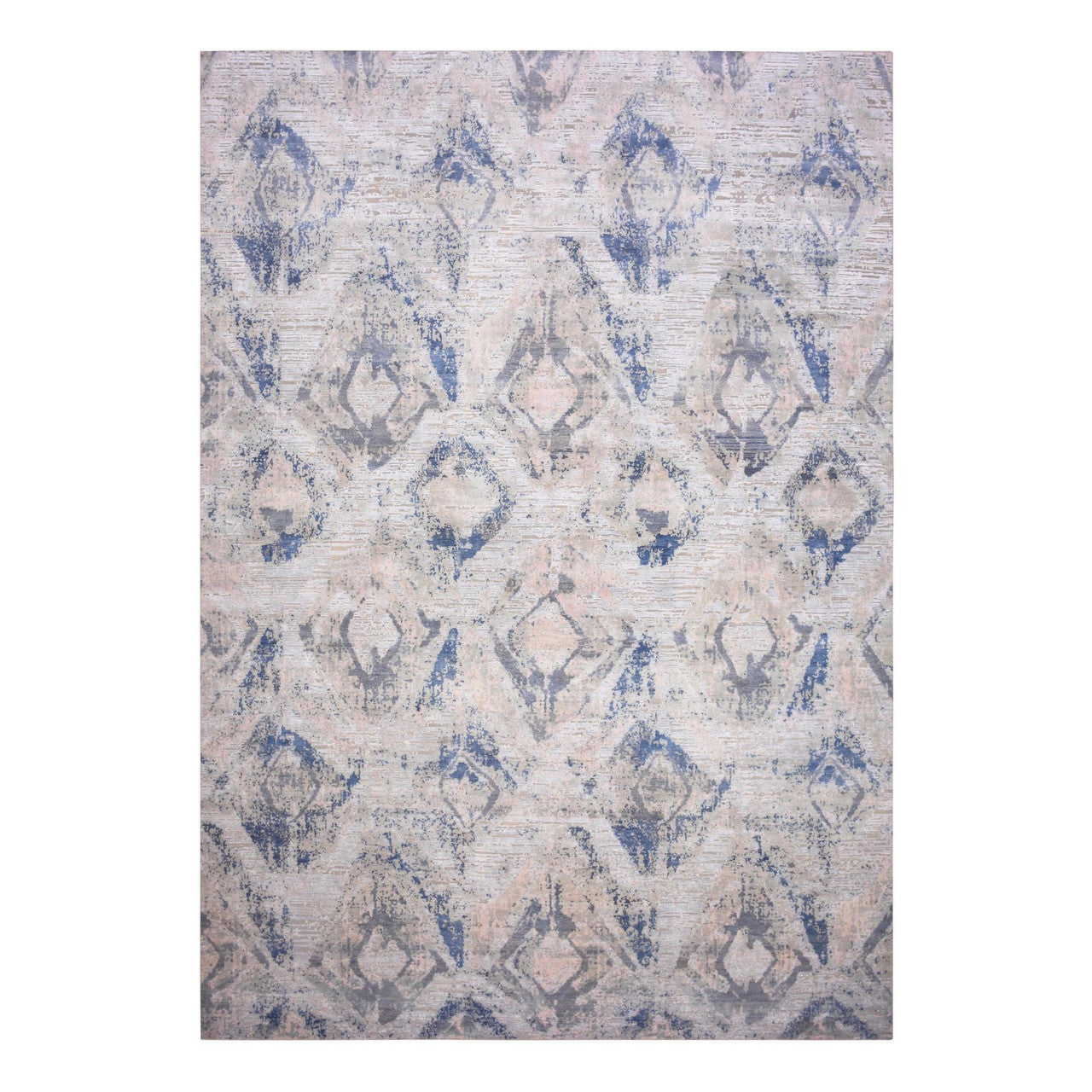 Ivory 12'1" x 15'2" Modern and Contemporary Hand knotted Wool/Silk Rug - Sku: O075012