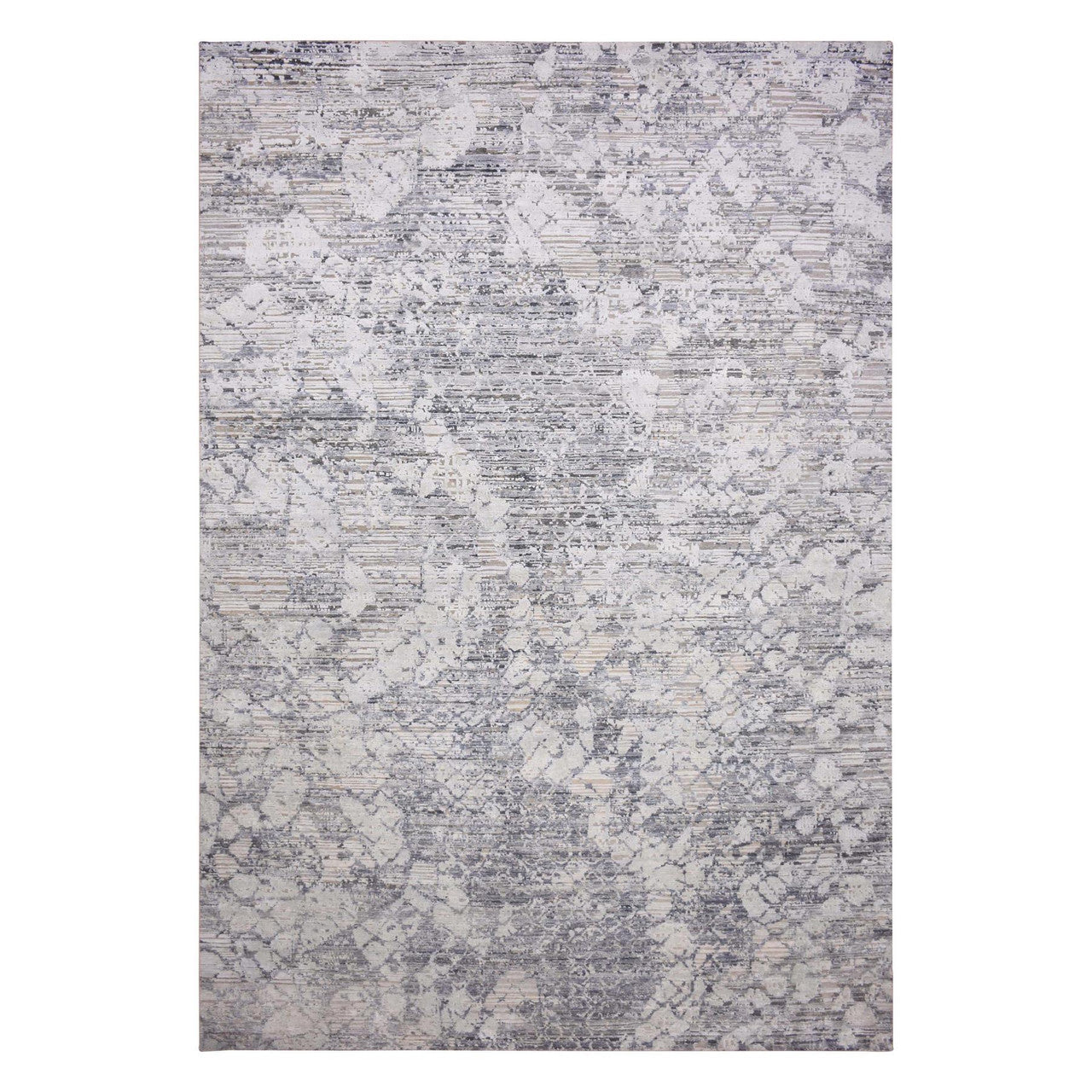 Gray 11'9" x 15'3" Modern and Contemporary Hand knotted Wool/Silk Rug - Sku: O075013