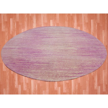 Modern and Contemporary Wool Hand Knotted Rug Pink No Border 10.1X10.2 -O075014