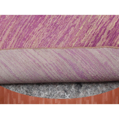 Modern and Contemporary Wool Hand Knotted Rug Pink No Border 10.1X10.2 -O075014